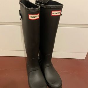 Tall Black Hunter Rain Boots